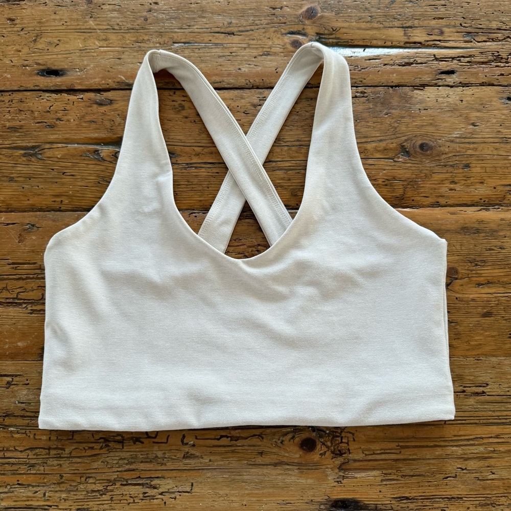 The Constant beige sports bra sz S